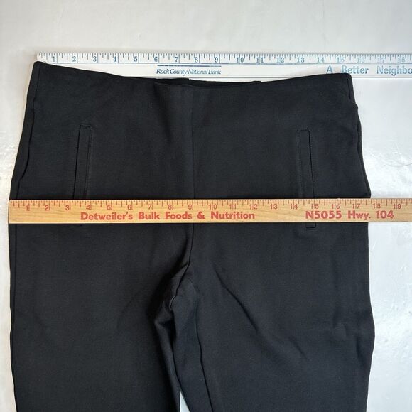 Chicos Ponte Knit Ankle Pants 1 (US 8/Medium) Black Stretch Pull On Slimming EUC - Picture 3 of 8